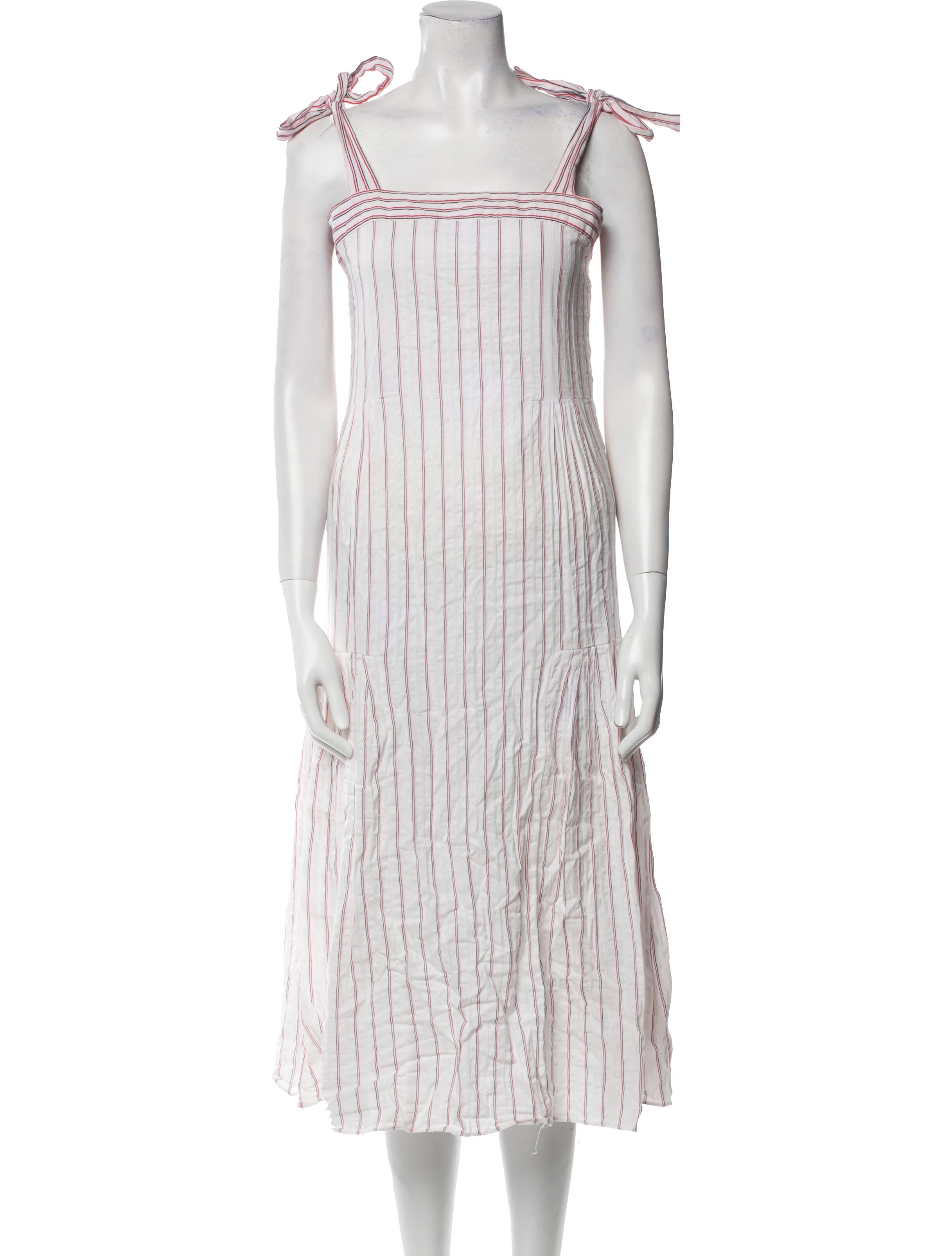 Warm Striped Midi Length Dress